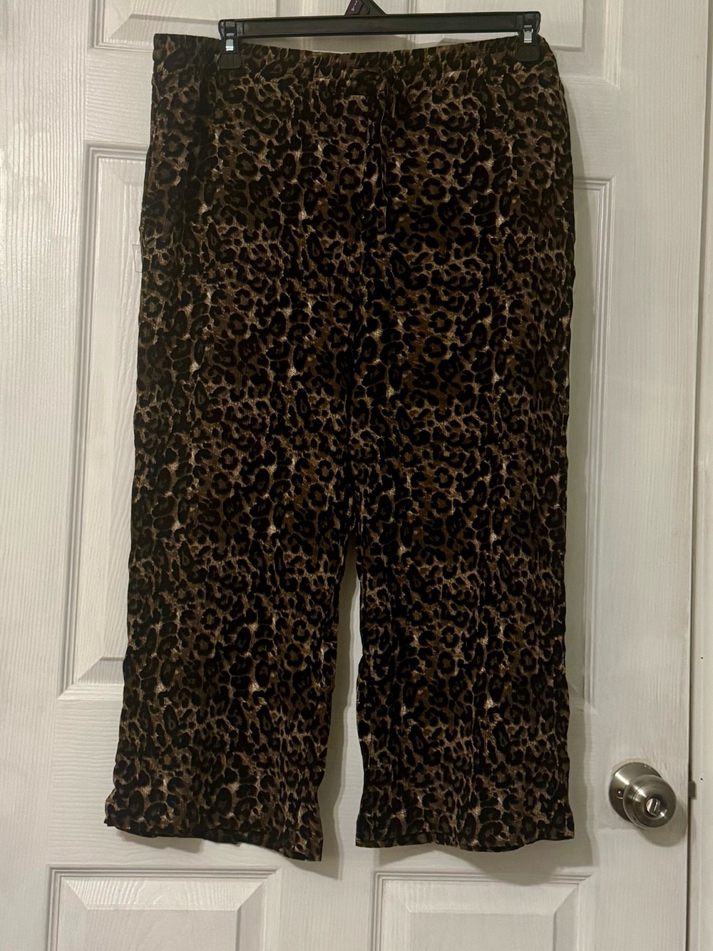 Robert Louis Leopard Print Wide Leg Pants in Brown and Black